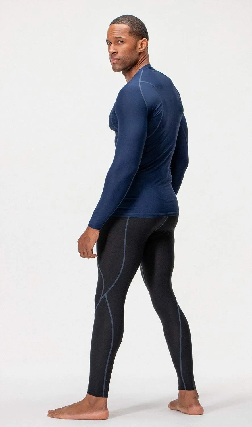 DEVOPS 3 Pack Men's UPF 50  Long Sleeve Compression Shirts Quick Dry, Cool Gear for Garage Garden Gym Yard and Workouts