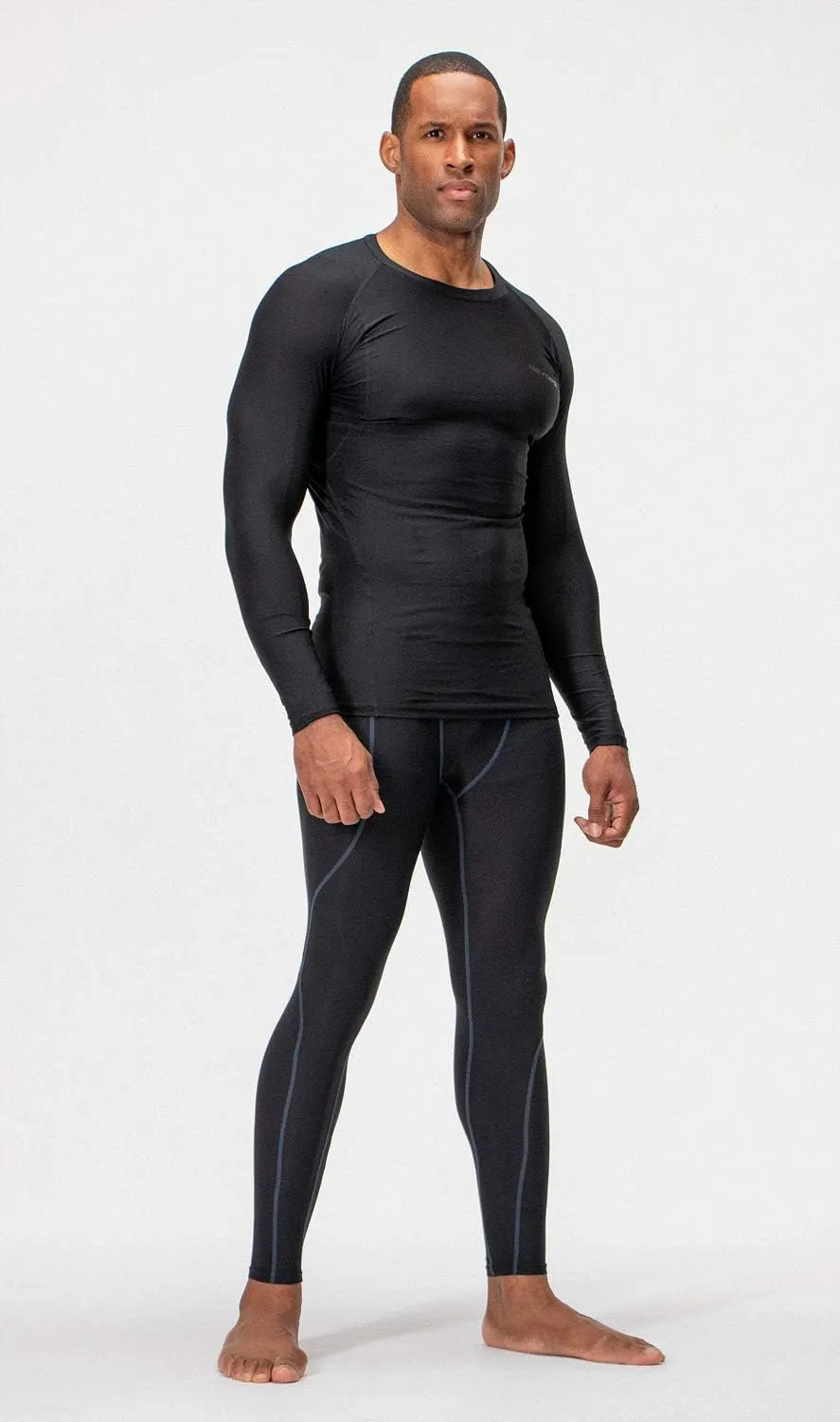 DEVOPS 3 Pack Men's UPF 50  Long Sleeve Compression Shirts Quick Dry, Cool Gear for Garage Garden Gym Yard and Workouts