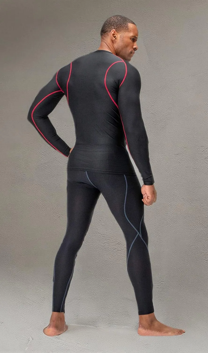 DEVOPS 3 Pack Men's UPF 50  Long Sleeve Compression Shirts Quick Dry, Cool Gear for Garage Garden Gym Yard and Workouts