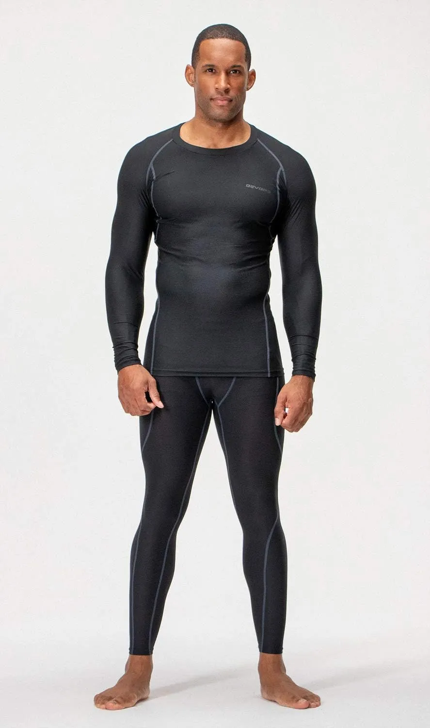 DEVOPS 3 Pack Men's UPF 50  Long Sleeve Compression Shirts Quick Dry, Cool Gear for Garage Garden Gym Yard and Workouts