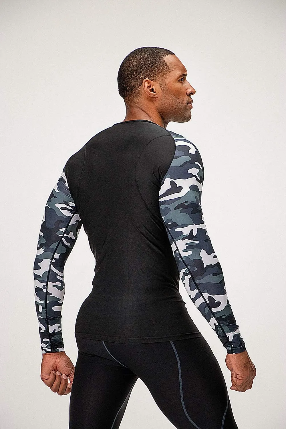 DEVOPS 3 Pack Men's UPF 50  Long Sleeve Compression Shirts Quick Dry, Cool Gear for Garage Garden Gym Yard and Workouts
