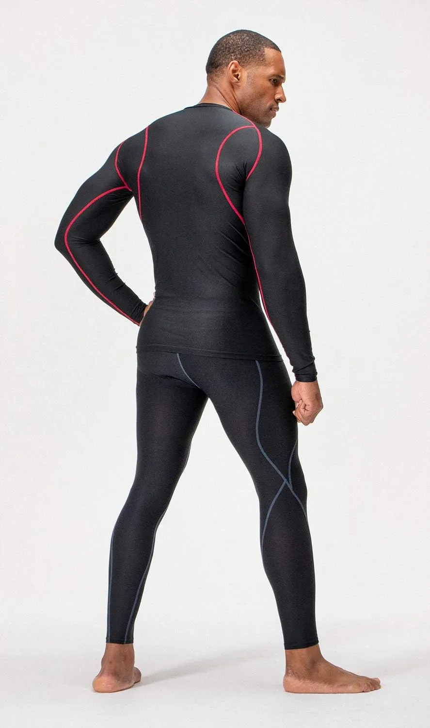 DEVOPS 3 Pack Men's UPF 50  Long Sleeve Compression Shirts Quick Dry, Cool Gear for Garage Garden Gym Yard and Workouts