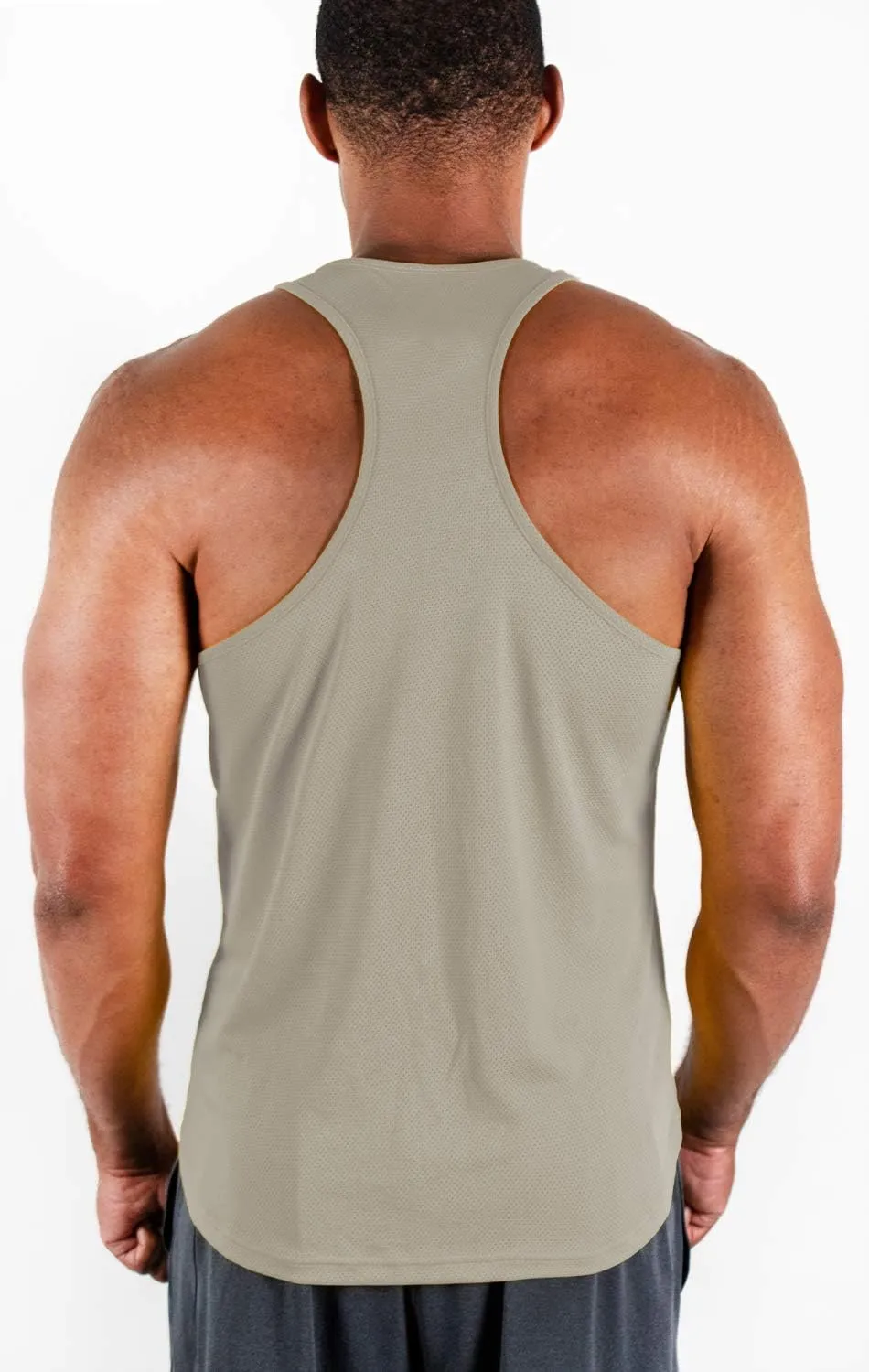 DEVOPS 3 Pack Men's Y-Back Dry Fit Muscle Gym Workout Tank Top