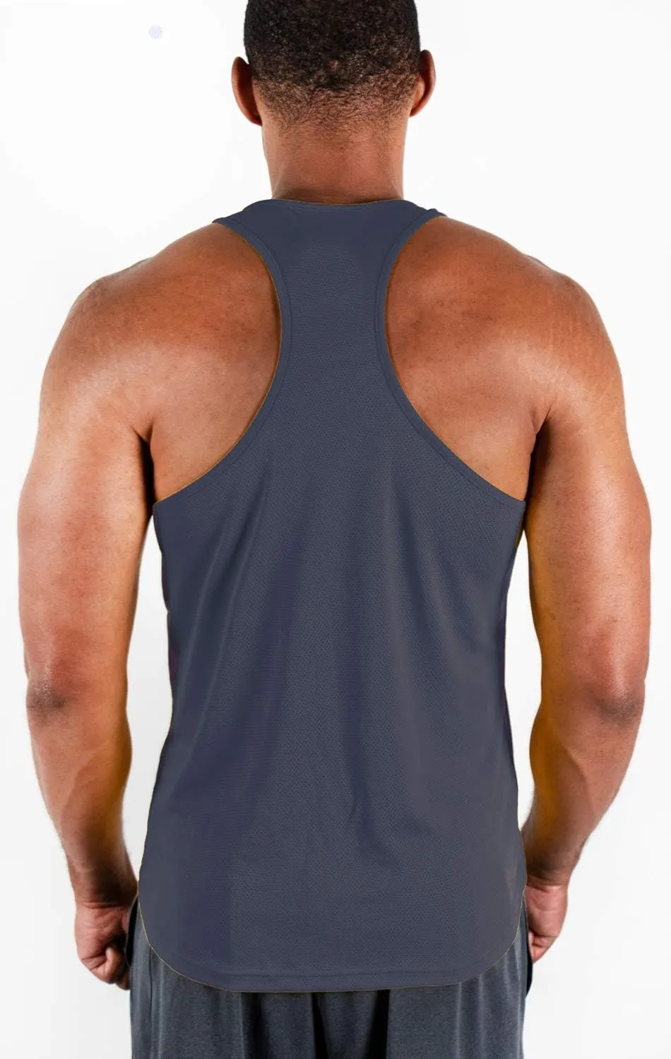 DEVOPS 3 Pack Men's Y-Back Dry Fit Muscle Gym Workout Tank Top