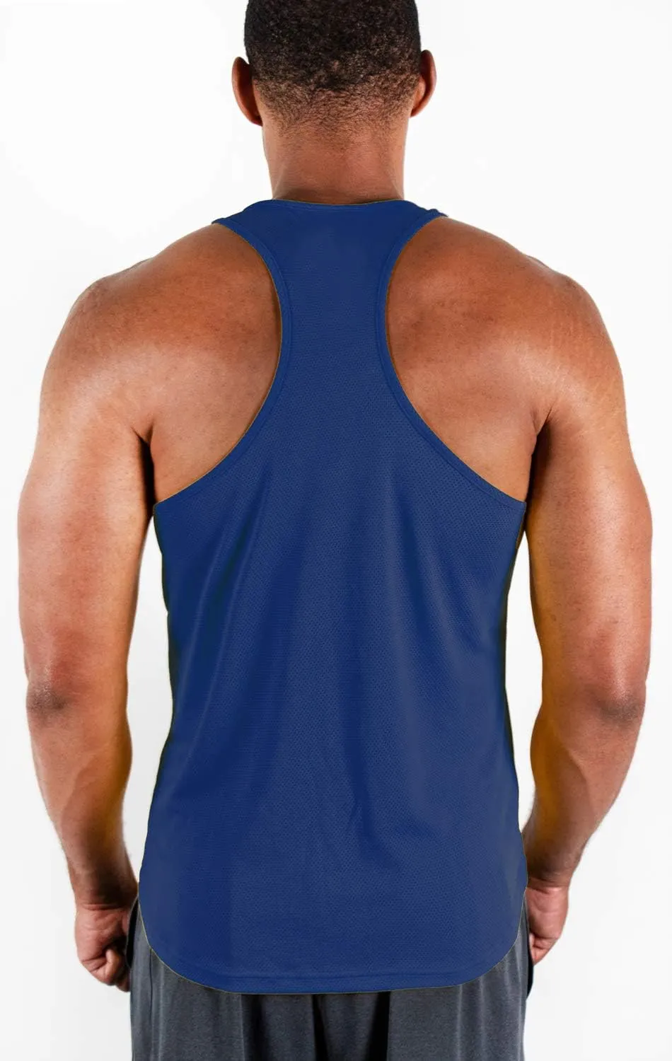 DEVOPS 3 Pack Men's Y-Back Dry Fit Muscle Gym Workout Tank Top