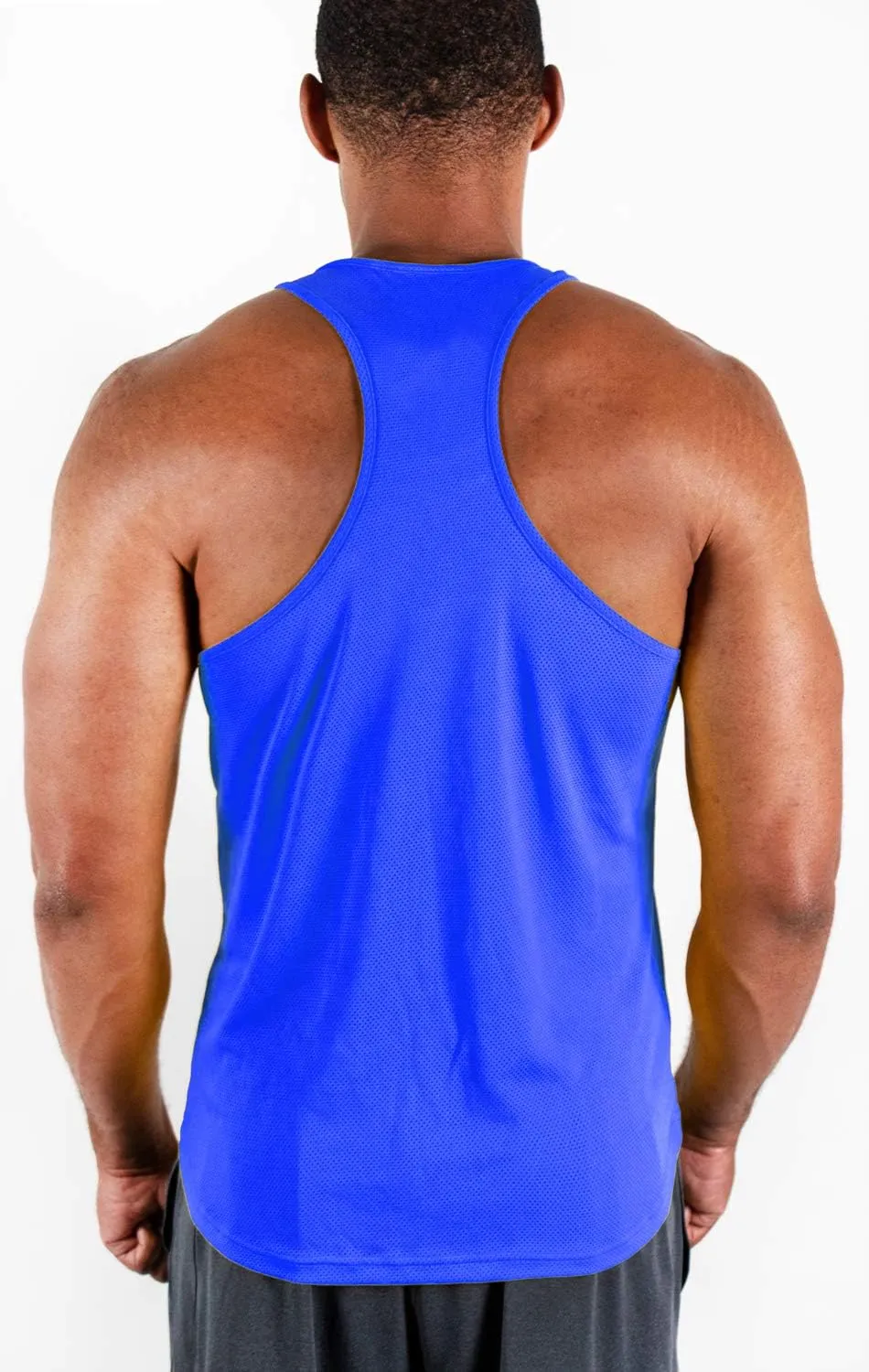 DEVOPS 3 Pack Men's Y-Back Dry Fit Muscle Gym Workout Tank Top