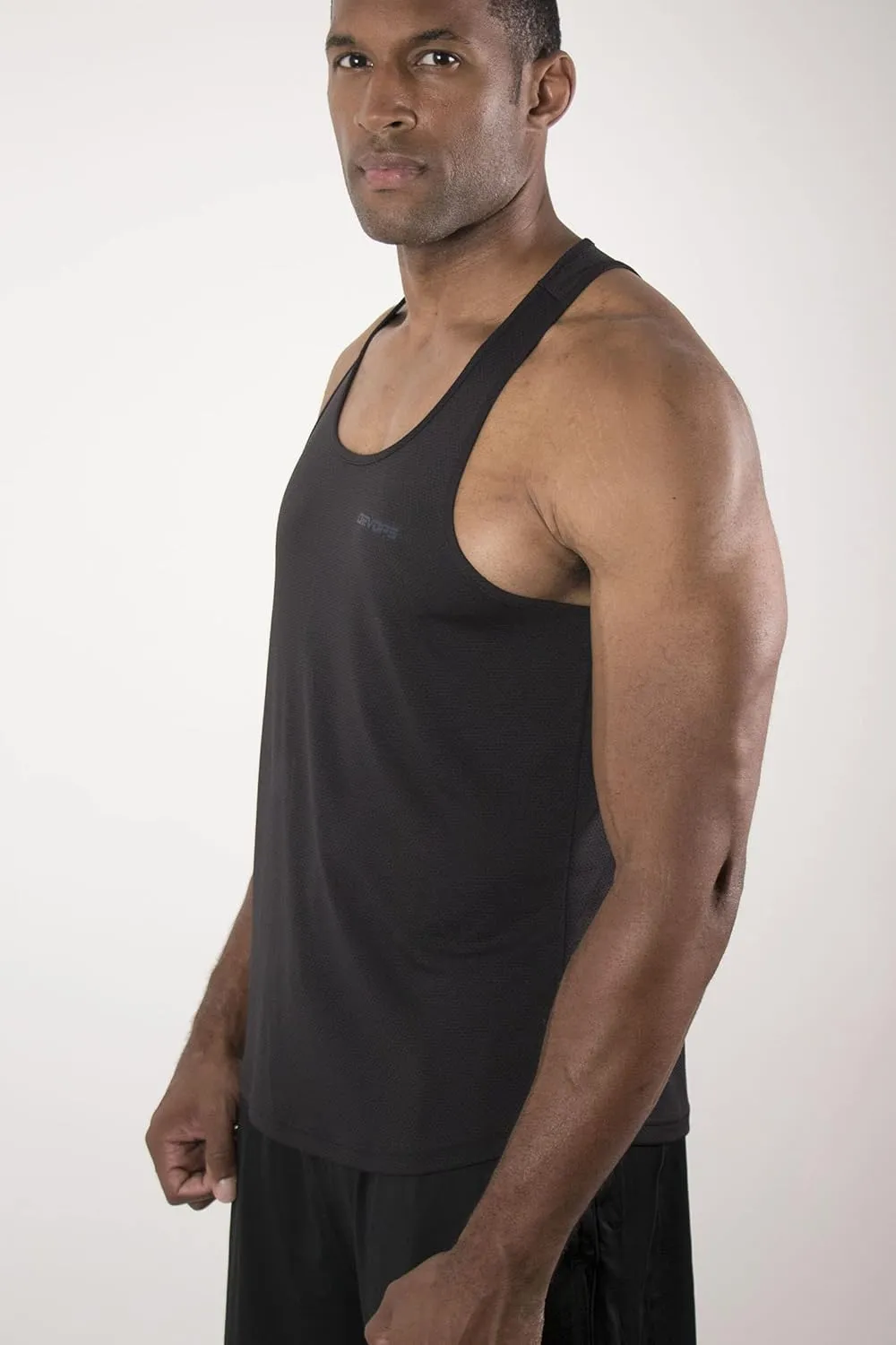 DEVOPS 3 Pack Men's Y-Back Dry Fit Muscle Gym Workout Tank Top