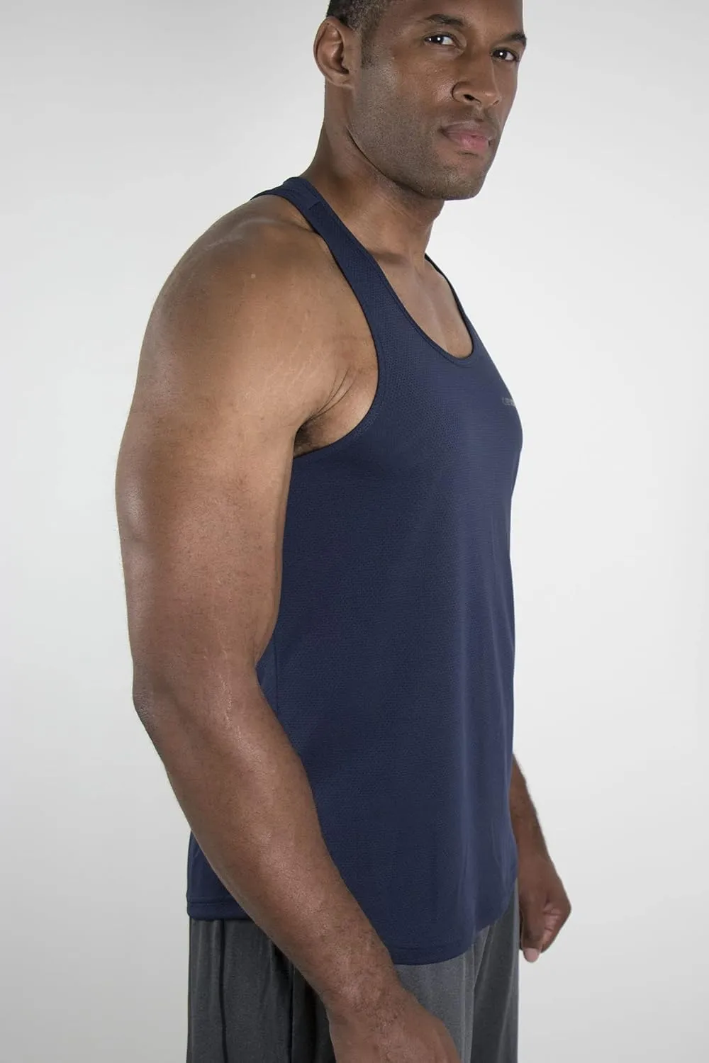 DEVOPS 3 Pack Men's Y-Back Dry Fit Muscle Gym Workout Tank Top