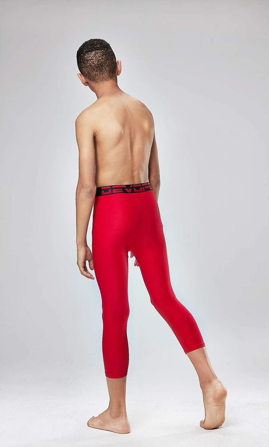 DEVOPS Boys 2-Pack 3/4 Compression Tights Sport Leggings Pants