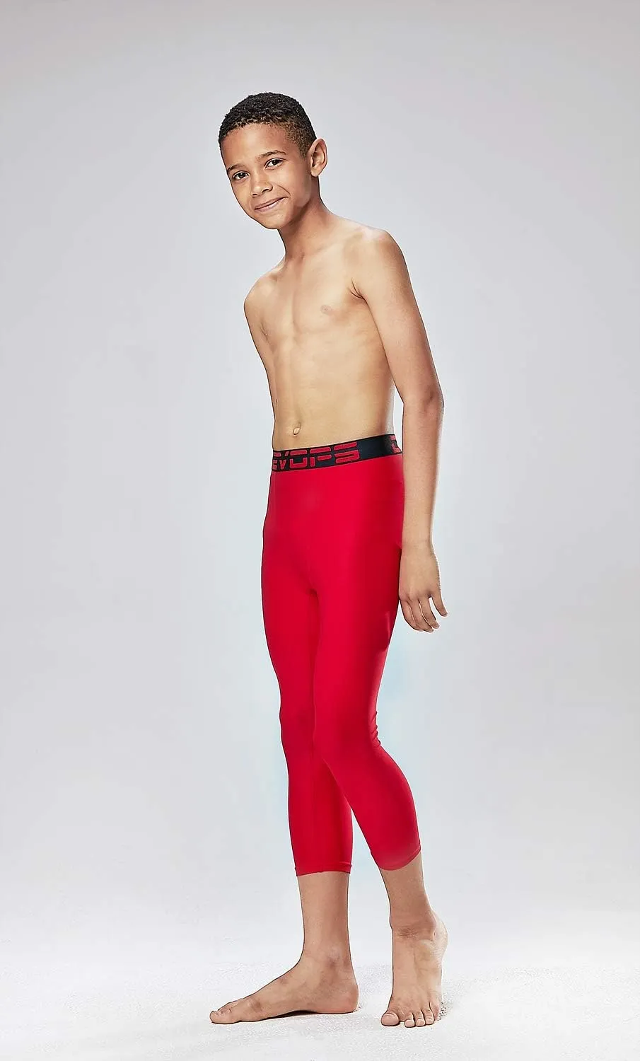 DEVOPS Boys 2-Pack 3/4 Compression Tights Sport Leggings Pants