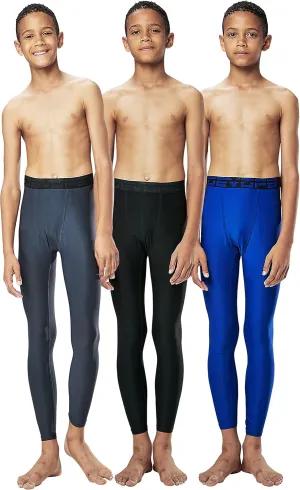DEVOPS Boys 2~3 Pack UPF 50  Compression Tights Sport Leggings & Shirt