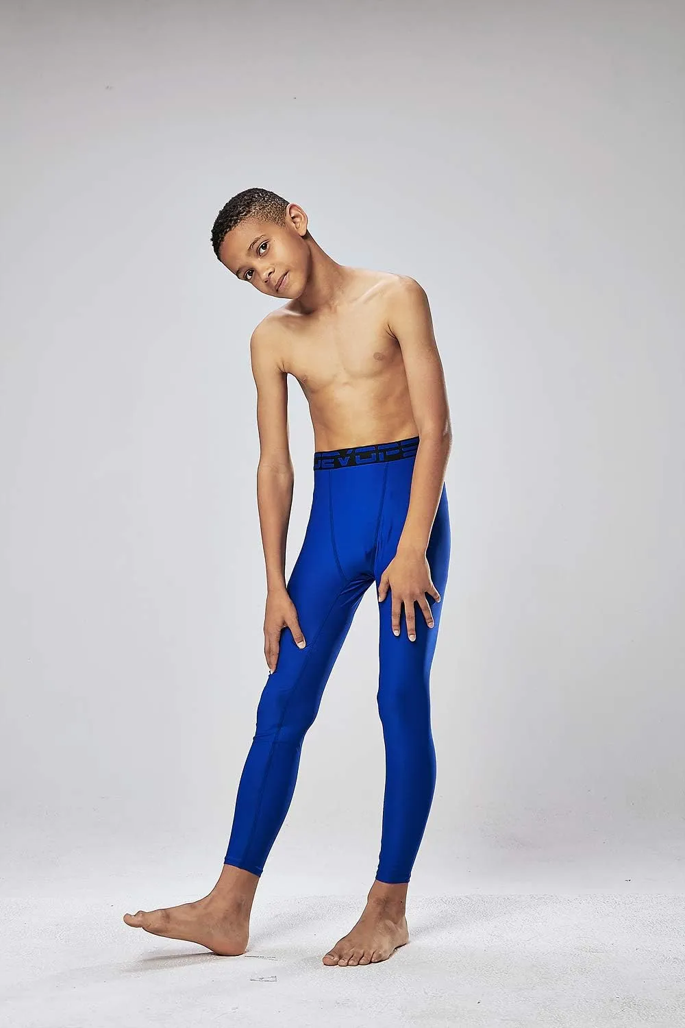 DEVOPS Boys 2~3 Pack UPF 50  Compression Tights Sport Leggings & Shirt