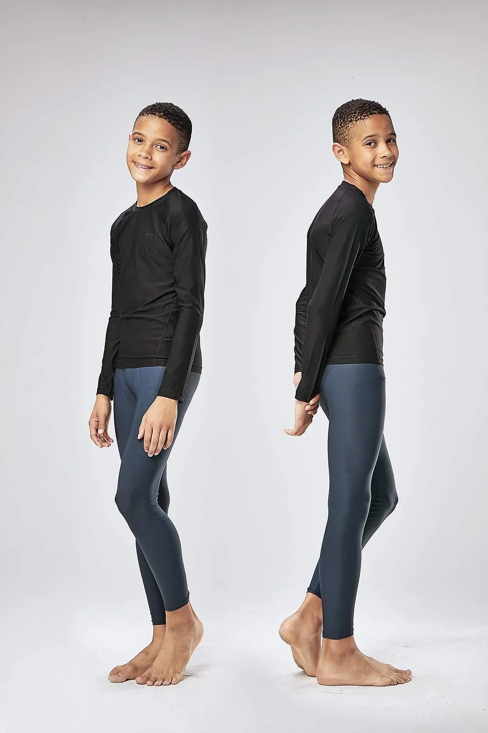DEVOPS Boys 2~3 Pack UPF 50  Compression Tights Sport Leggings & Shirt