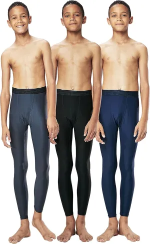 DEVOPS Boys 2~3 Pack UPF 50  Compression Tights Sport Leggings & Shirt