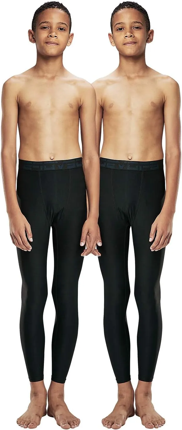 DEVOPS Boys 2~3 Pack UPF 50  Compression Tights Sport Leggings & Shirt