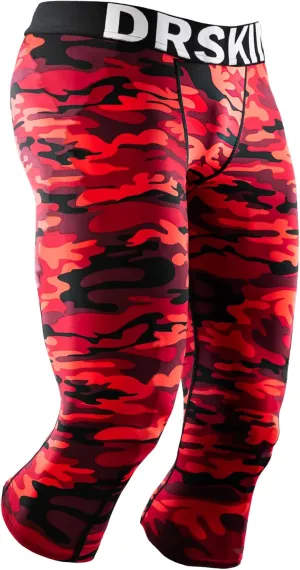 DRSKIN 3, 2 or 1 Pack Mens 3/4 Compression Pants Tights Leggings Shorts Sports Athletic Baselayer Running Workout Active