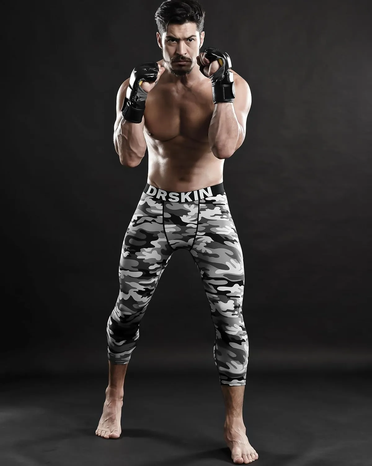 DRSKIN 3, 2 or 1 Pack Mens 3/4 Compression Pants Tights Leggings Shorts Sports Athletic Baselayer Running Workout Active