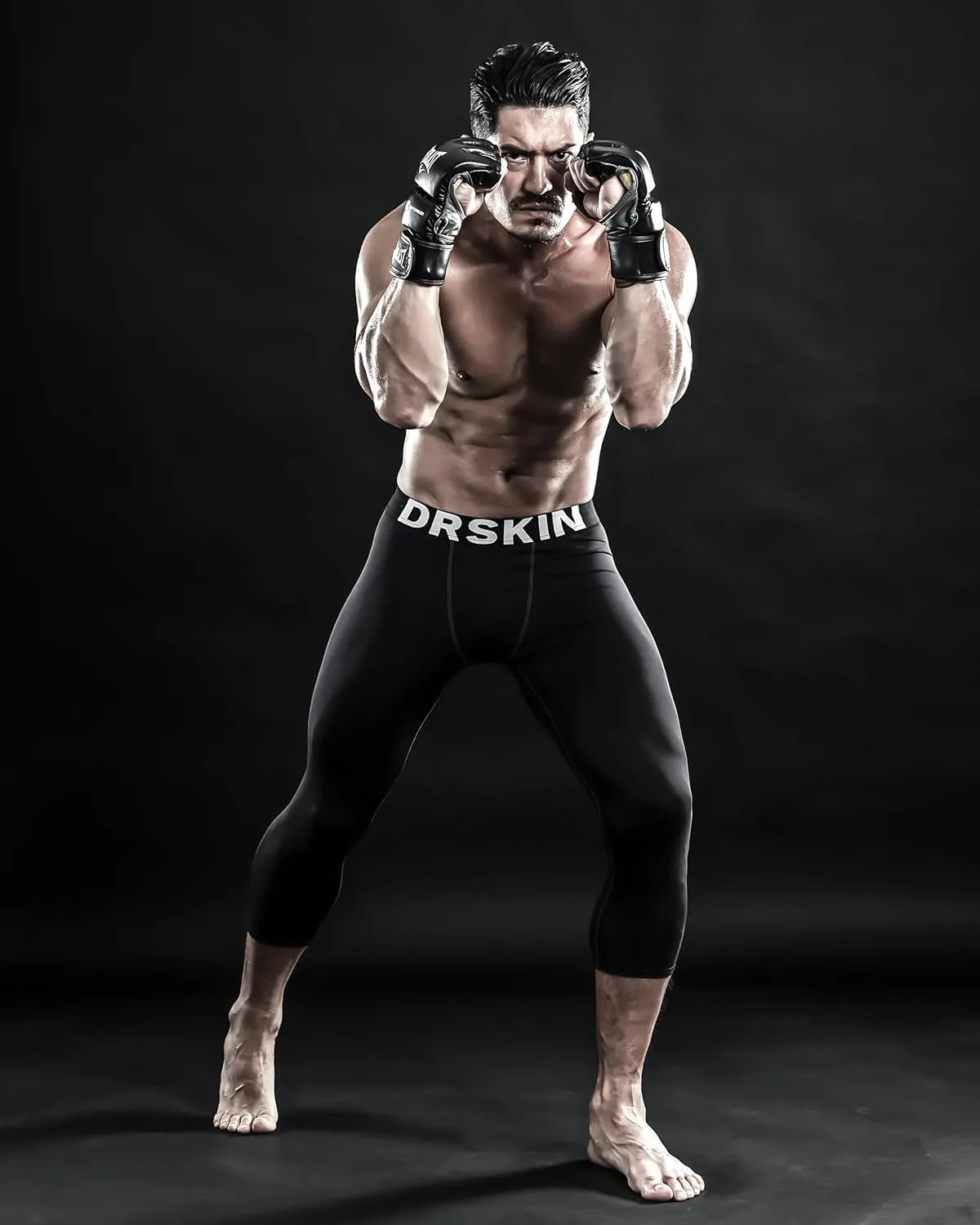 DRSKIN 3, 2 or 1 Pack Mens 3/4 Compression Pants Tights Leggings Shorts Sports Athletic Baselayer Running Workout Active