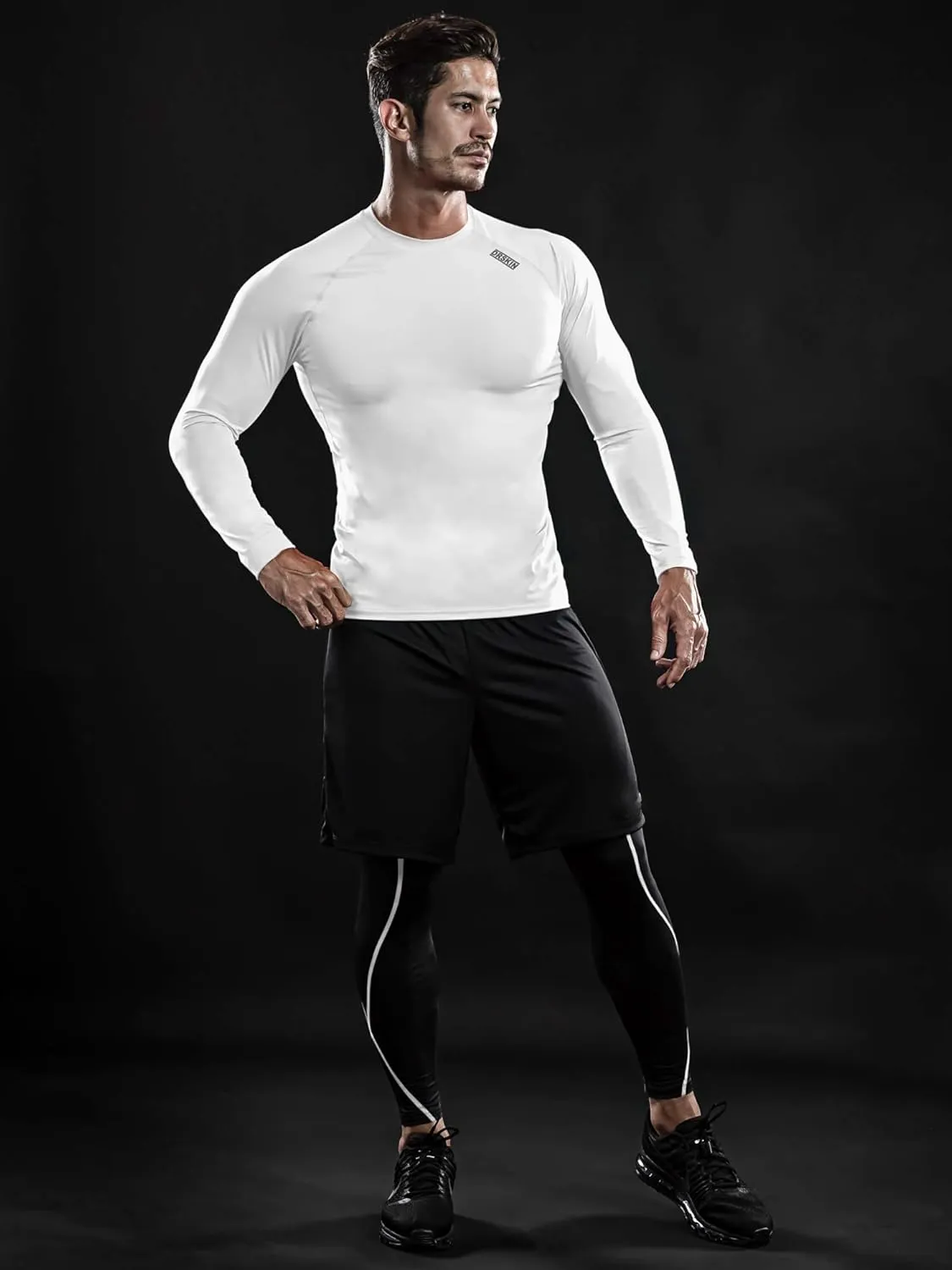 DRSKIN 4, 3, 2 or 1 Pack Men's Compression Shirts Top Long Sleeve Sports Baselayer Workout Running Athletic Active