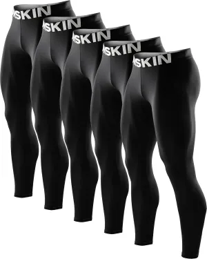 DRSKIN 5, 4, 3 or 1 Pack Mens Compression Pants Tights Leggings Sports Baselayer Running Athletic Workout Active