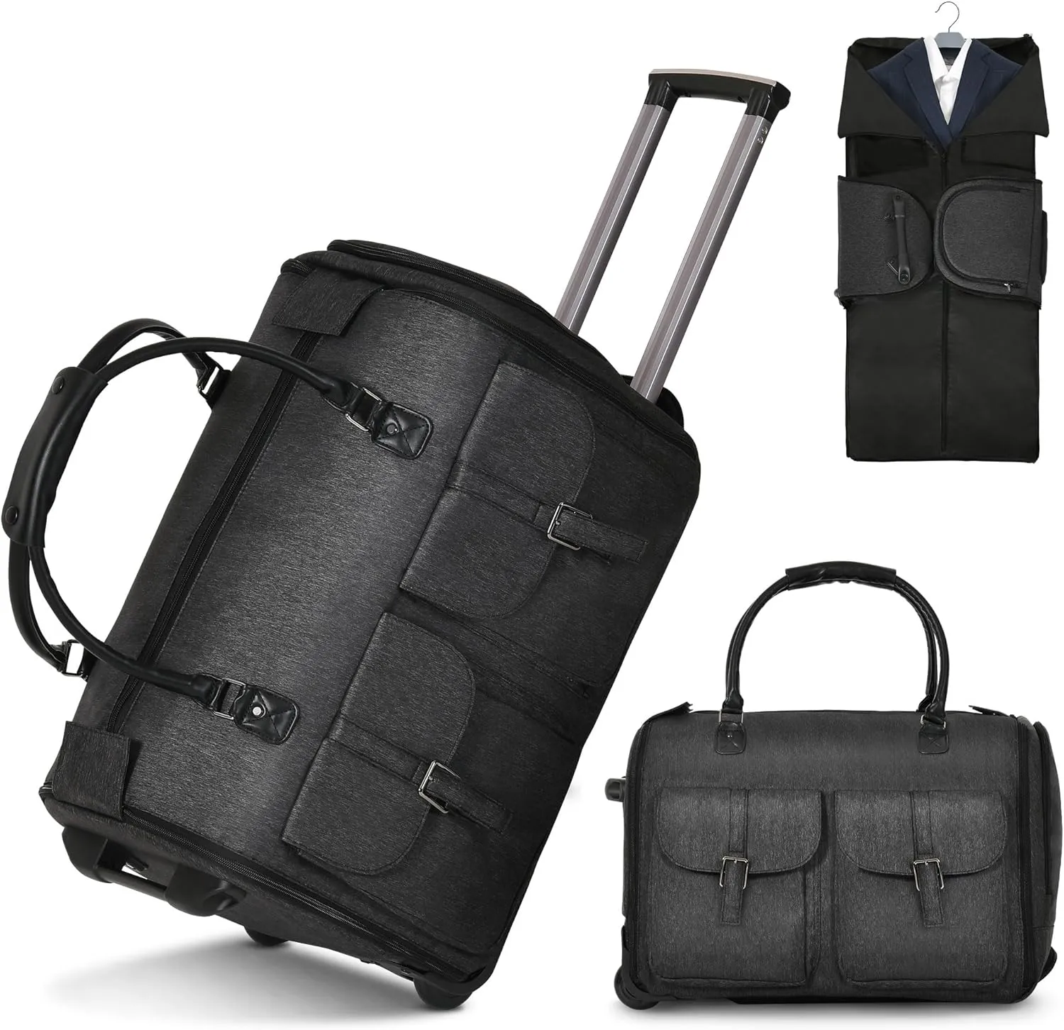 DWVO Unisex Adult Dark Grey Garment Bag, 21.1' x 14.2' x 15.4'