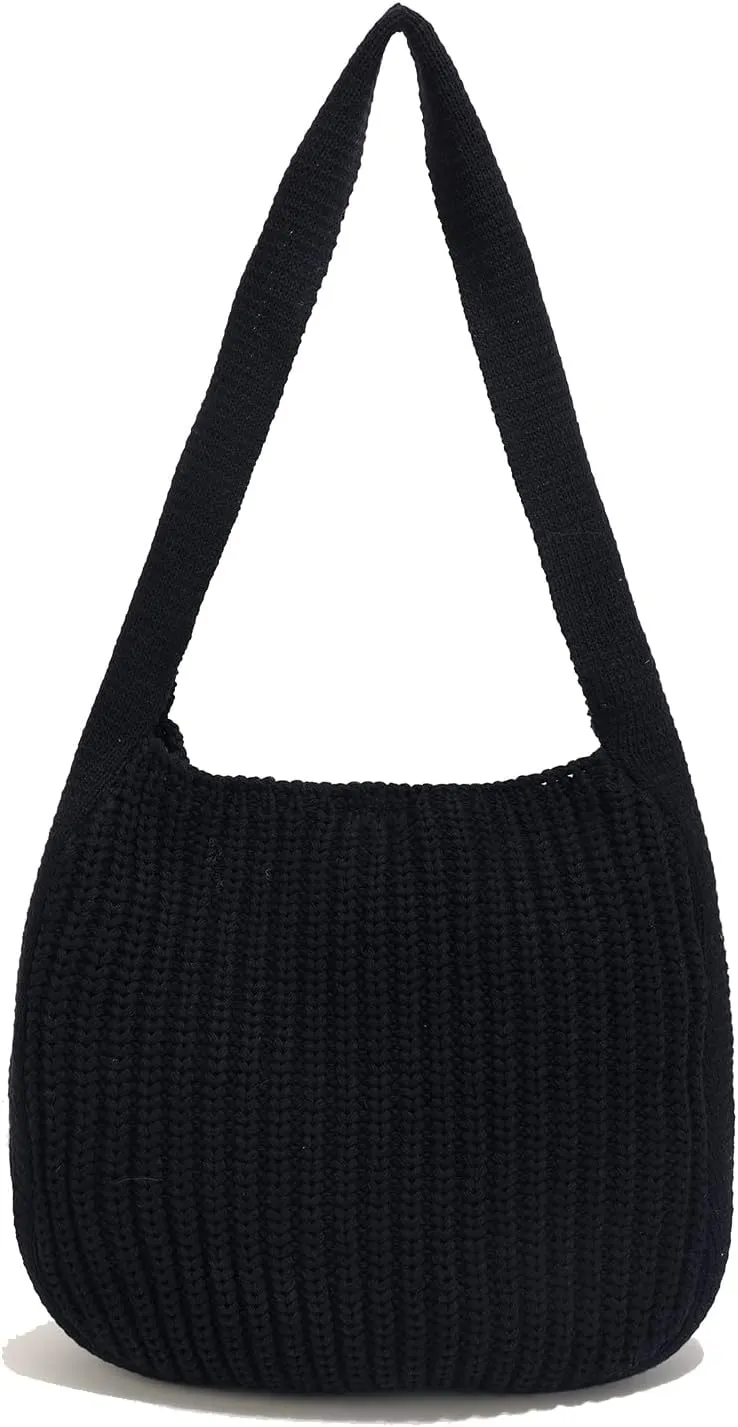 ENBEI Women's Crochet Tote Bag Knit Shoulder bag,Aesthetic Bag,Cute Eco-Friendly Tote for Travel,Daily Use,Gift Box Packaging