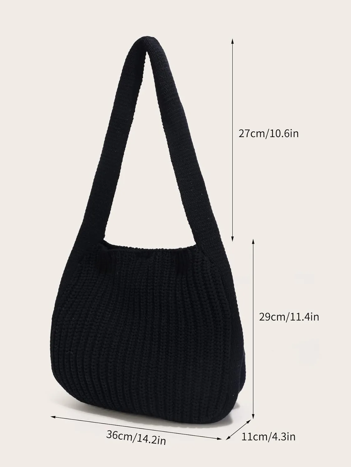ENBEI Women's Crochet Tote Bag Knit Shoulder bag,Aesthetic Bag,Cute Eco-Friendly Tote for Travel,Daily Use,Gift Box Packaging