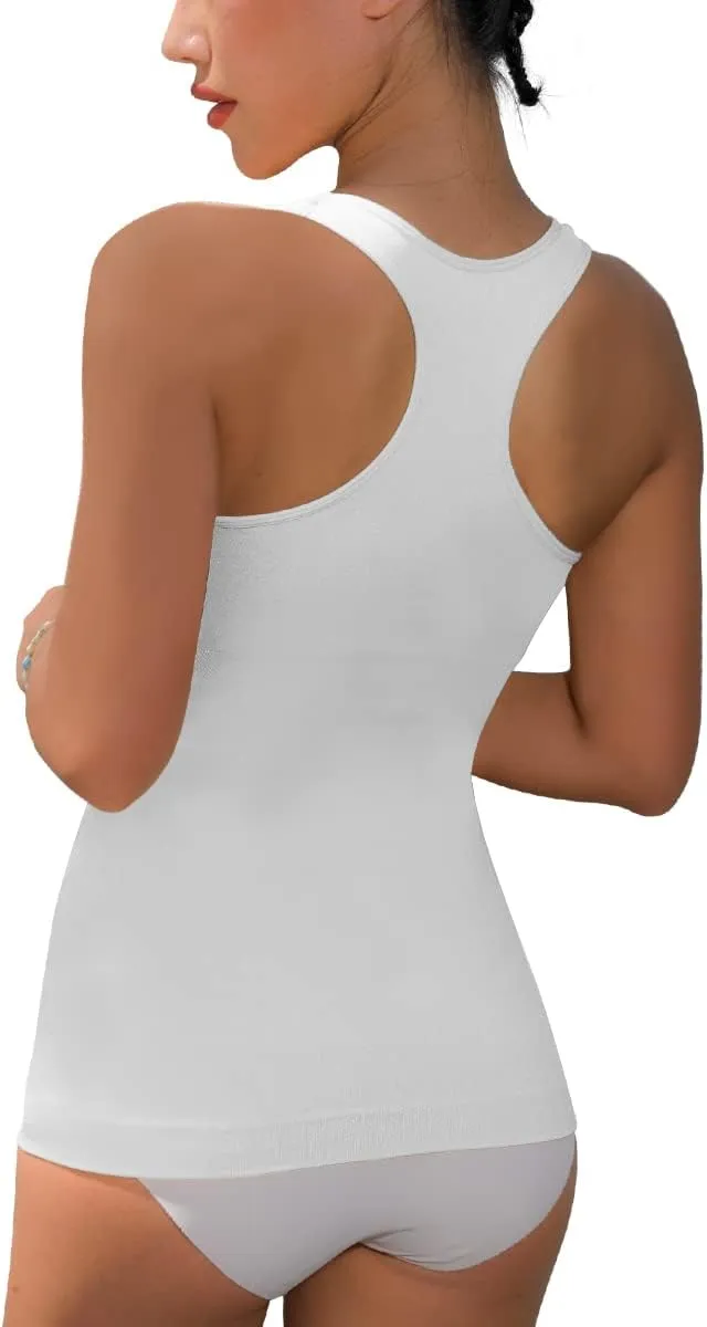 EUYZOU Women Tummy Control Shapewear Tank Tops - Seamless Compression Racerback Vest Body shaper Tank Top