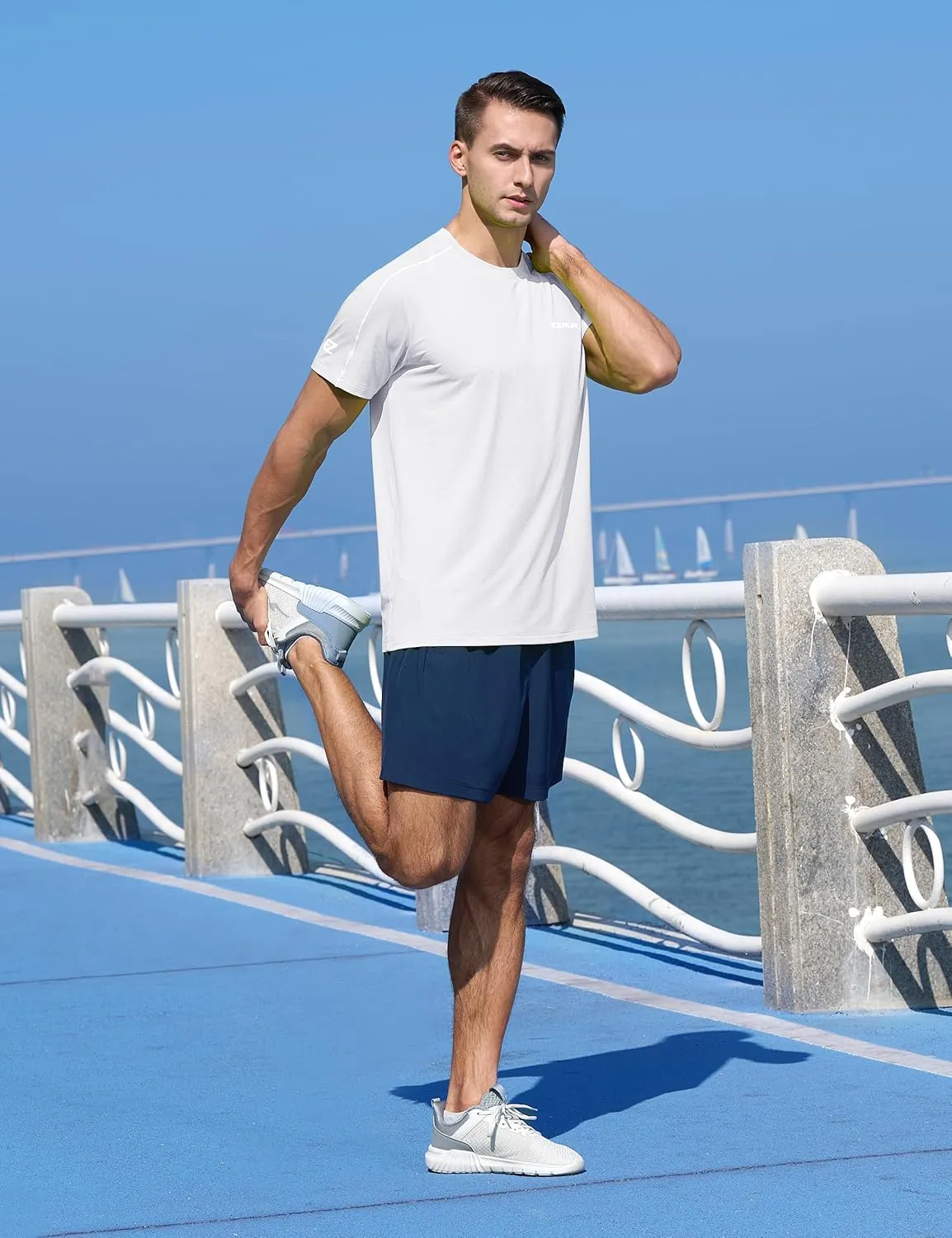 EZRUN Men's Lightweight Short Sleeve T-Shirt Quick Dry Workout Running Athletic Swim Shirts Fishing Rash Guard