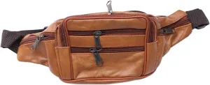 Fanny Pack Leather Waist Bag Fashion Men Waist Pack Wallet for Outdoor Travel Daily Use, Brown