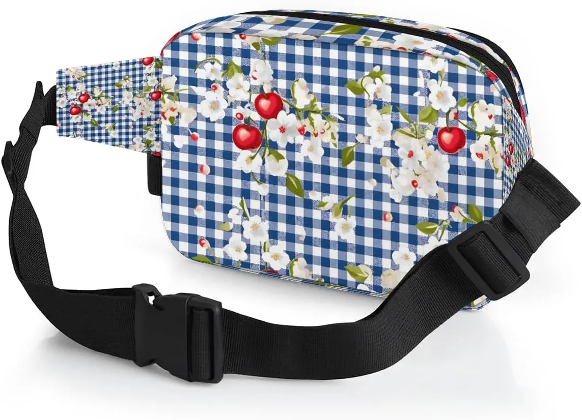 Farmhouse Cherry Crossbody Bags for Women Trendy Waterproof Fanny Pack with Adjustable Strap Fanny Pack for Travel Shopping Running and Daily Use