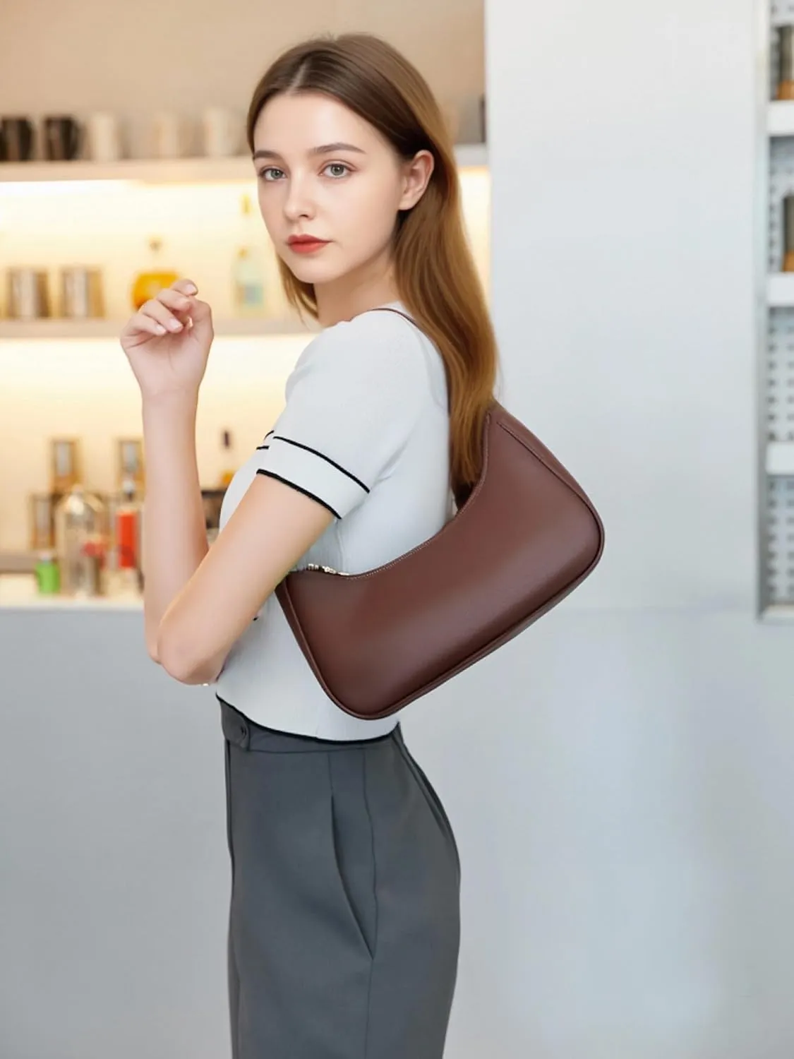 Fashion shoulder Bag for Women's Cute Hobo Tote Handbag Mini Clutch Underarm Purse for Daily Use/Work/Travel/Casual Outings