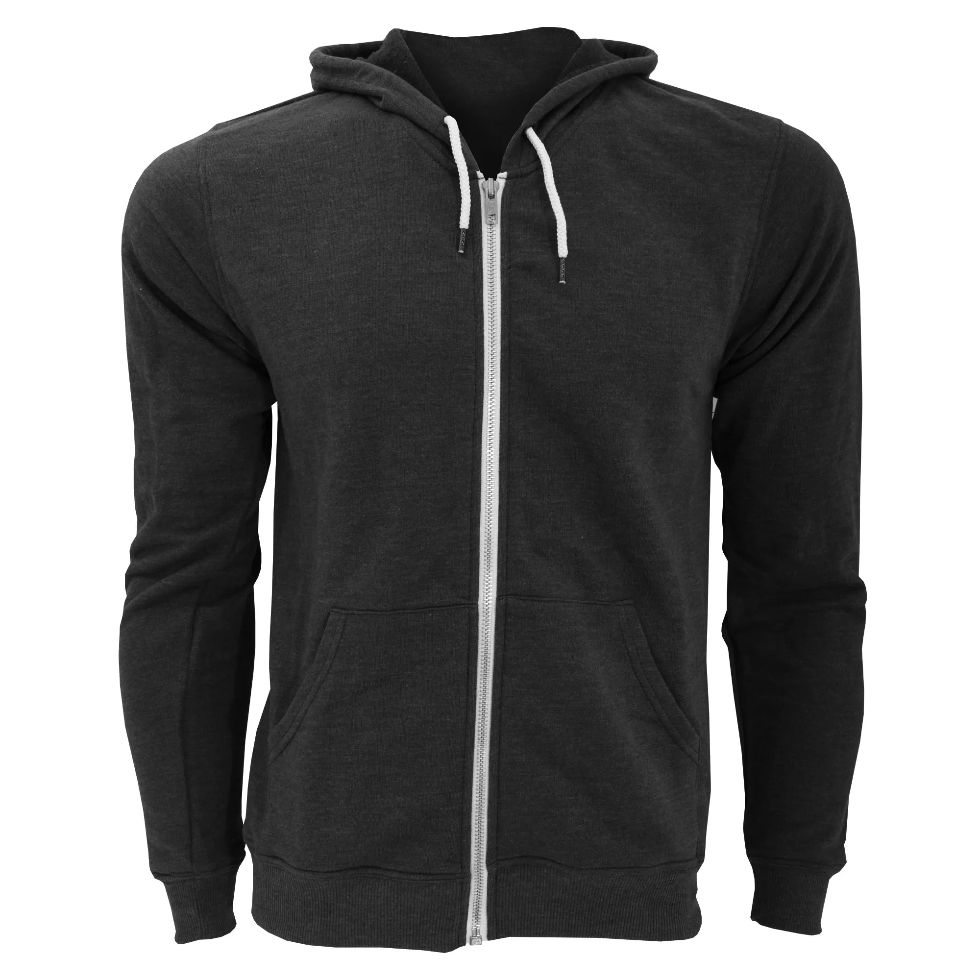 FLOSO Mens Zip Slim Fit Hooded Sweatshirt / Hoodie 240 GSM (British Made)