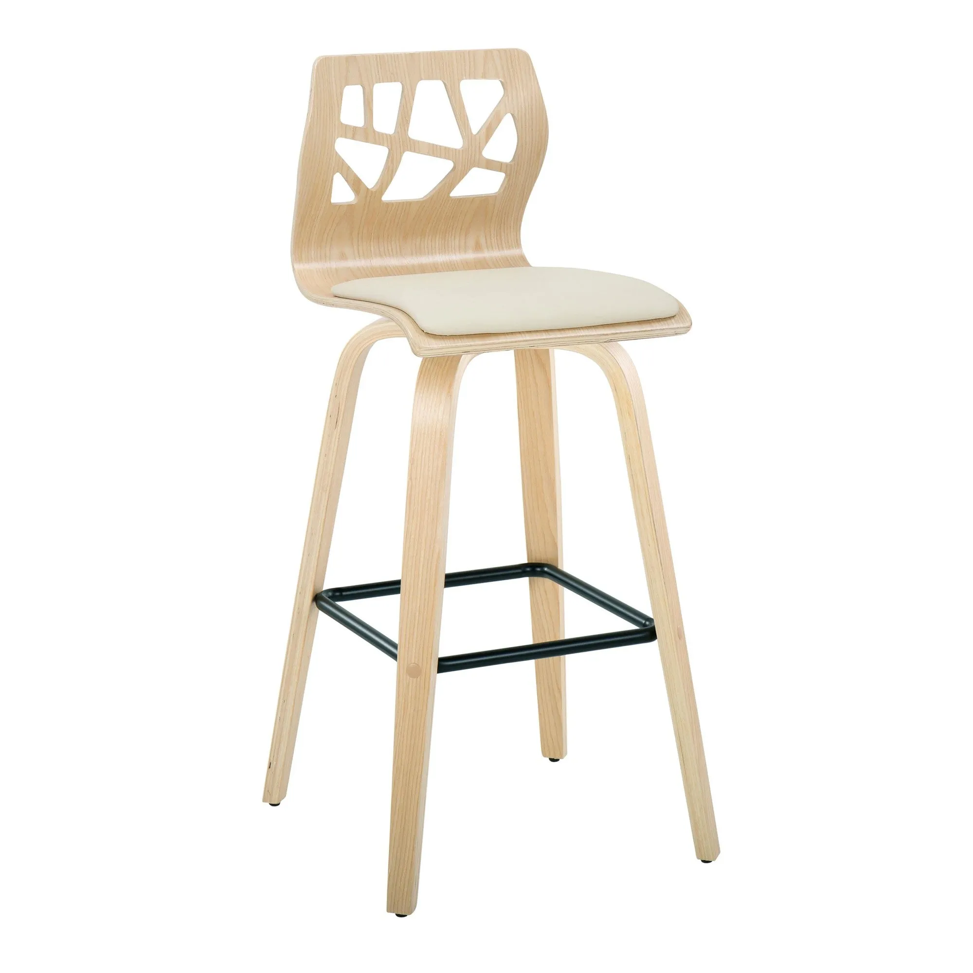 Folia 30" Fixed-Height Barstool - Set of 2 By LumiSource - B30-FOLIAPU-GRTZX2 NANACR2