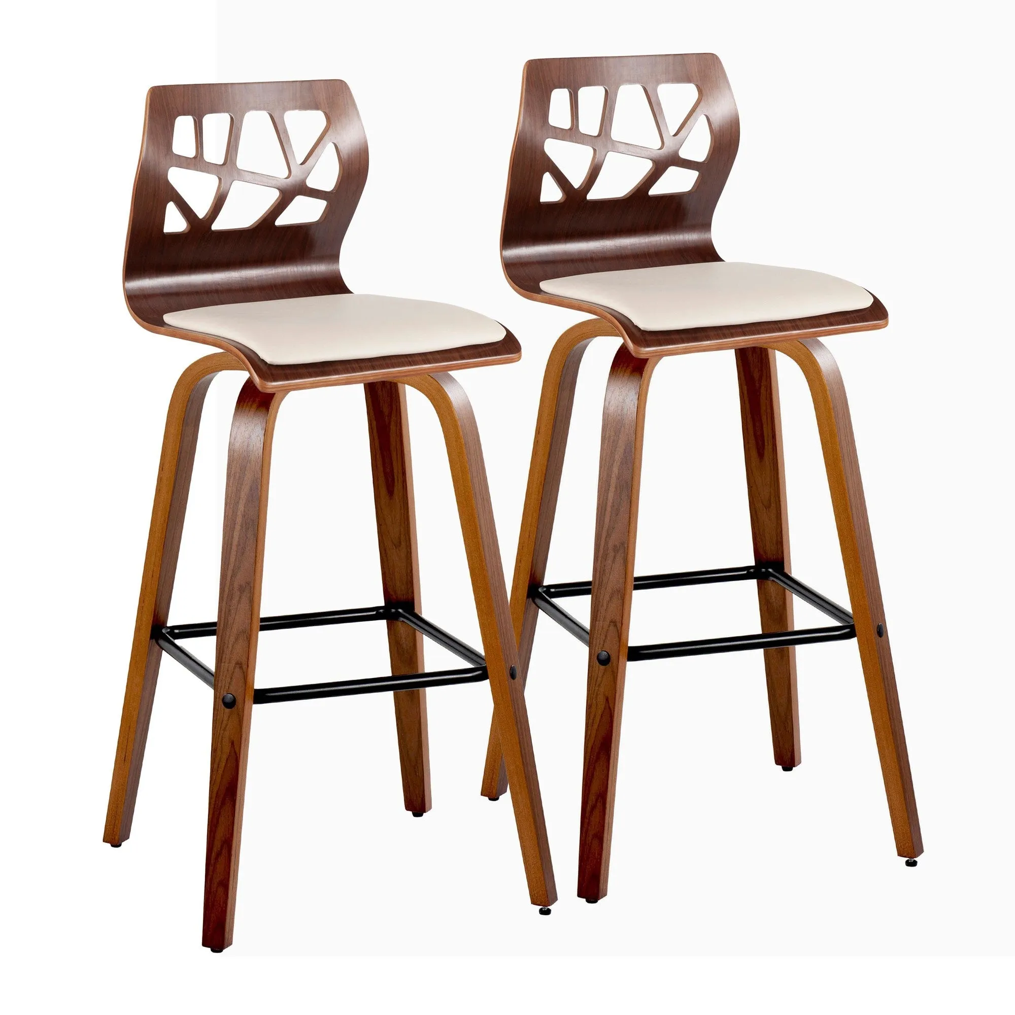 Folia 30" Fixed-Height Barstool - Set of 2 By LumiSource - B30-FOLIAPU-GRTZX2 NANACR2