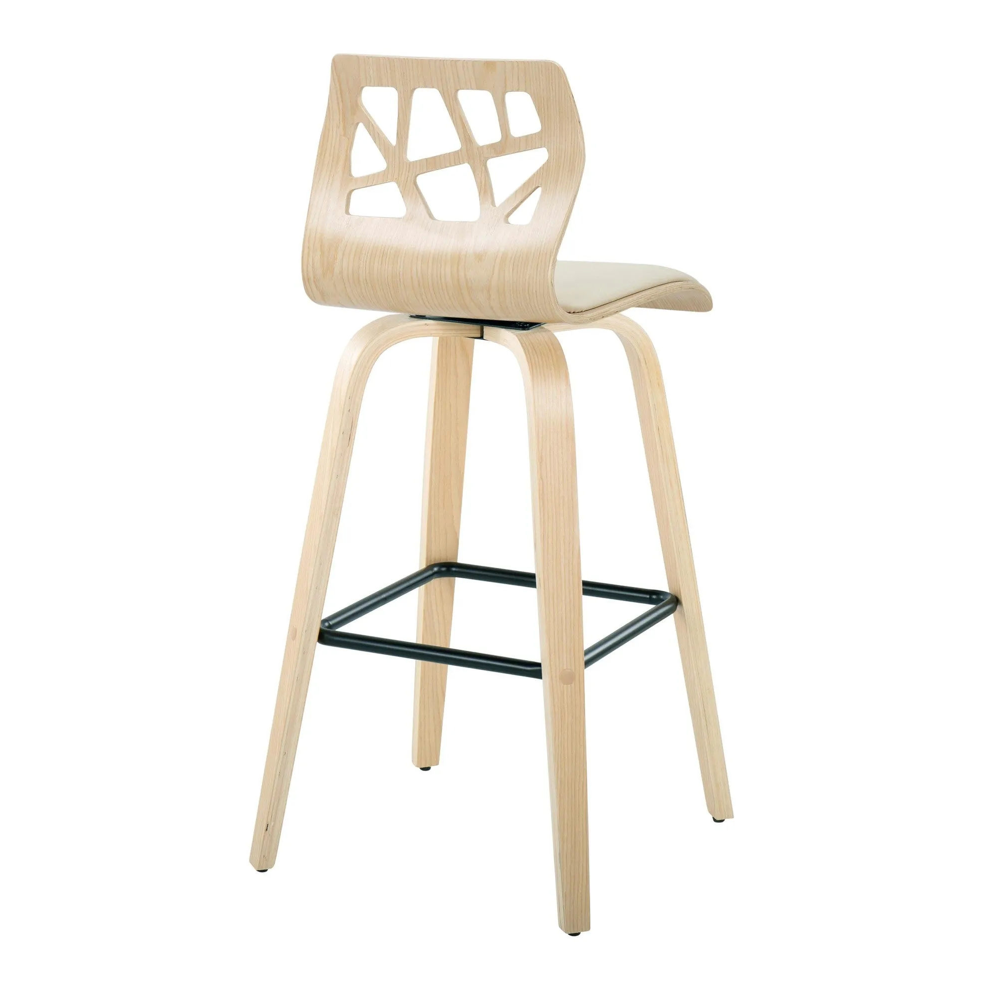 Folia 30" Fixed-Height Barstool - Set of 2 By LumiSource - B30-FOLIAPU-GRTZX2 NANACR2