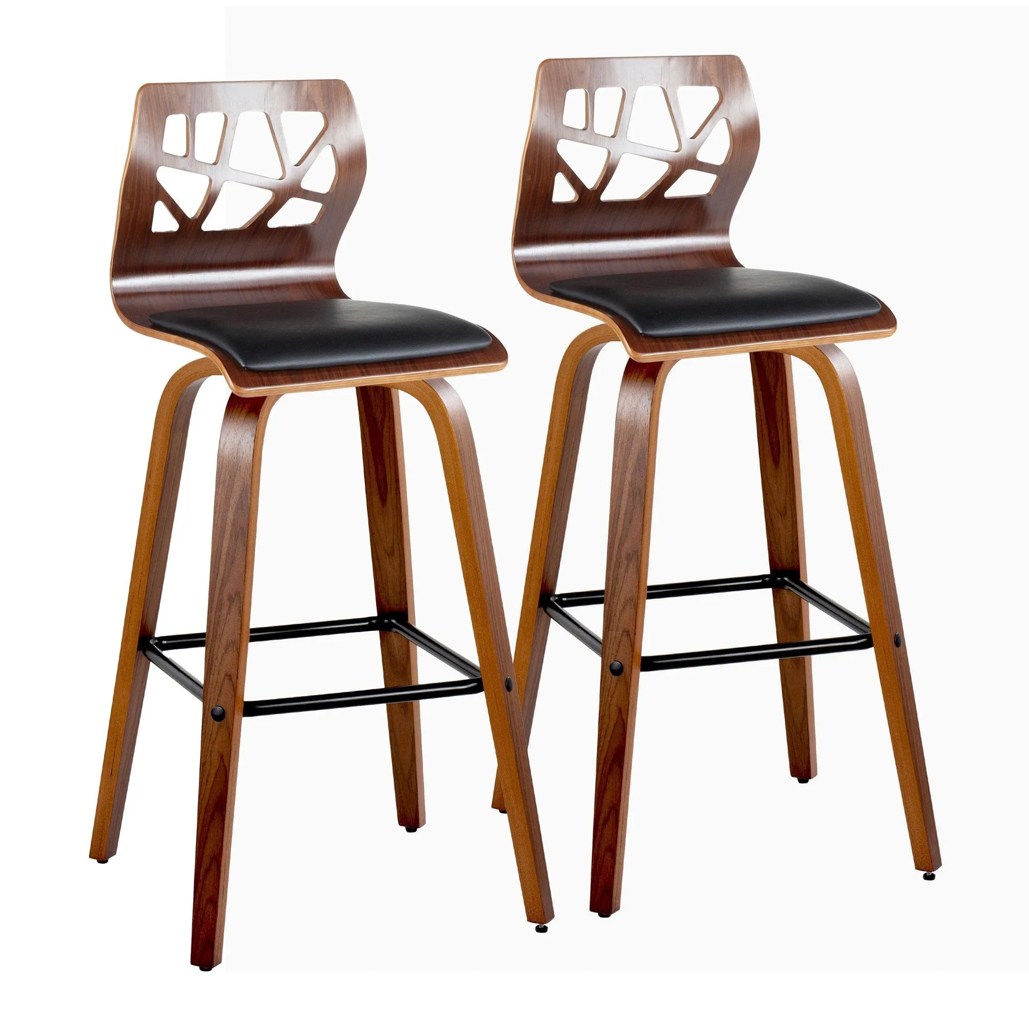 Folia 30" Fixed-Height Barstool - Set of 2 By LumiSource - B30-FOLIAPU-GRTZX2 NANACR2