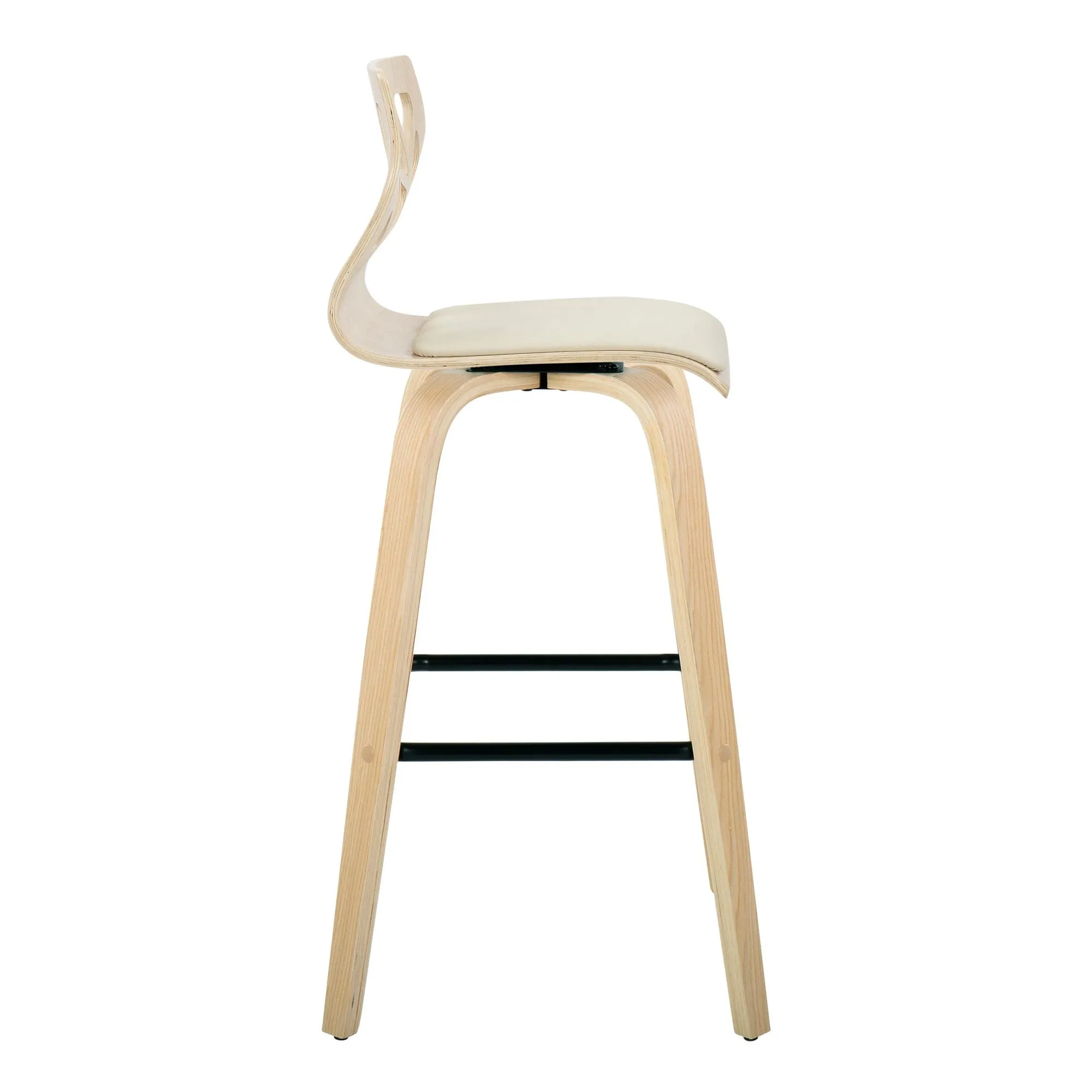Folia 30" Fixed-Height Barstool - Set of 2 By LumiSource - B30-FOLIAPU-GRTZX2 NANACR2