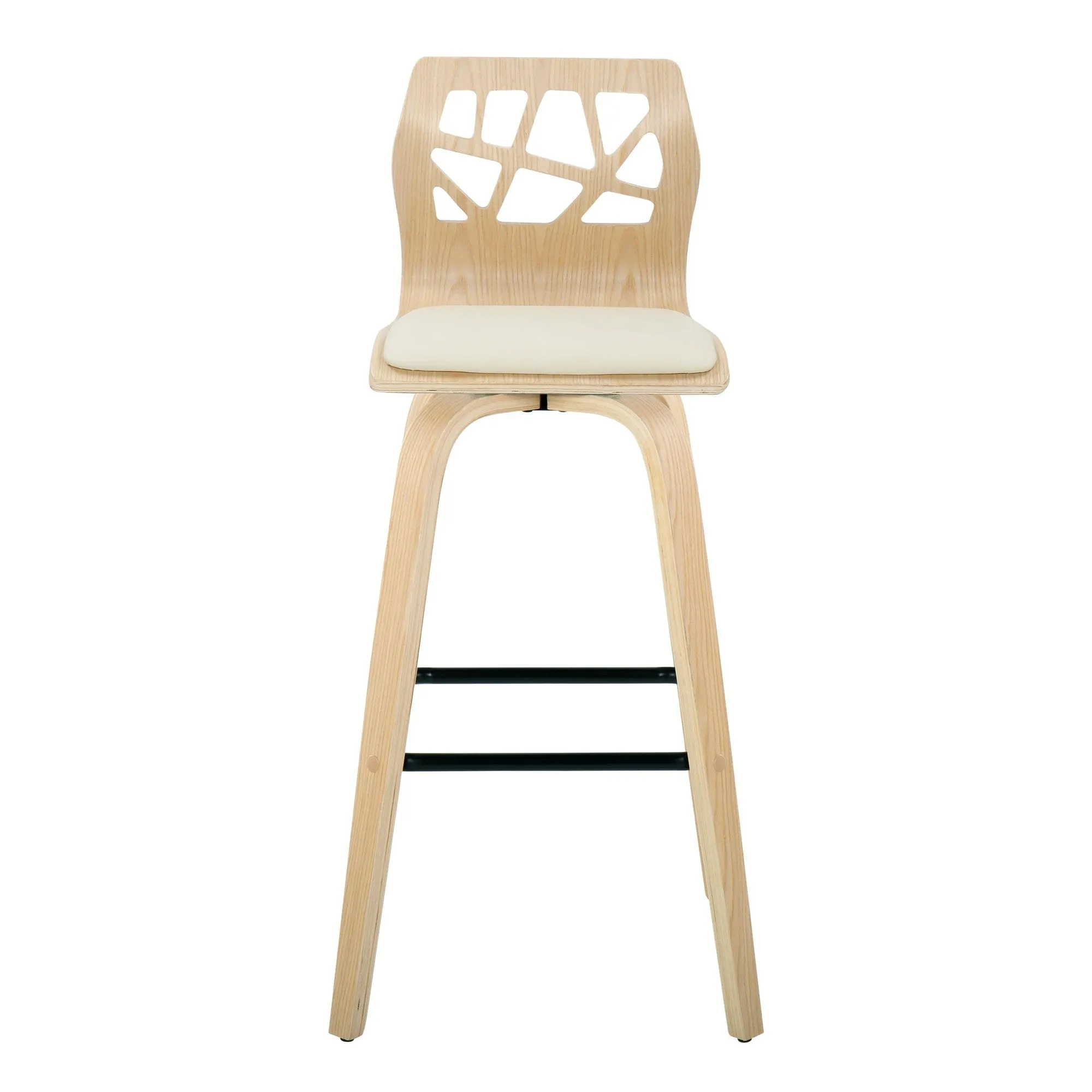 Folia 30" Fixed-Height Barstool - Set of 2 By LumiSource - B30-FOLIAPU-GRTZX2 NANACR2