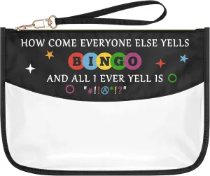 Funny Bingo Gift Clear Makeup Bag for Women Bingo Gambler Gifts Bingo Money Cosmetic Bag Casino Gambling Bingo Gifts Lucky Bingo Gifts Bingo Player Grandma Retirement Gift Zipper Toiletry Pouch