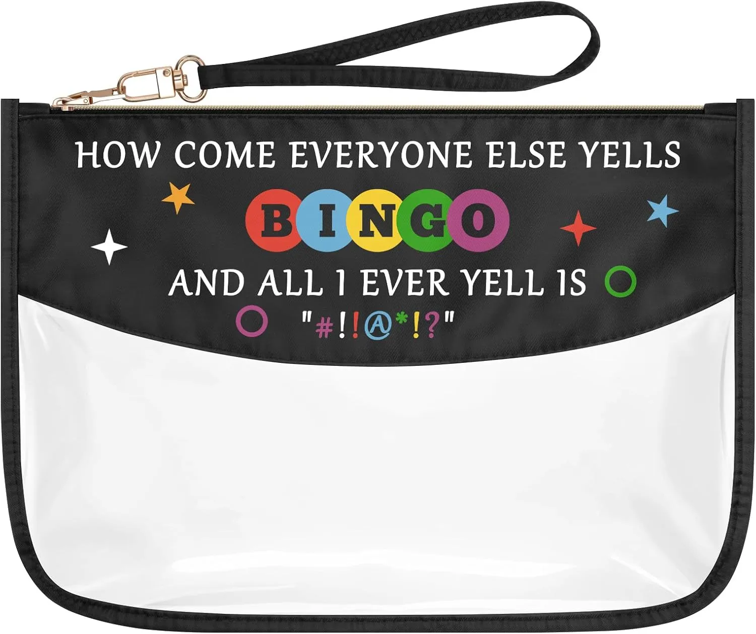 Funny Bingo Gift Clear Makeup Bag for Women Bingo Gambler Gifts Bingo Money Cosmetic Bag Casino Gambling Bingo Gifts Lucky Bingo Gifts Bingo Player Grandma Retirement Gift Zipper Toiletry Pouch