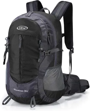 G4Free 35L Hiking Backpack Water Resistant Outdoor Sports Travel Daypack Lightweight with Rain Cover for Women Men (Black)