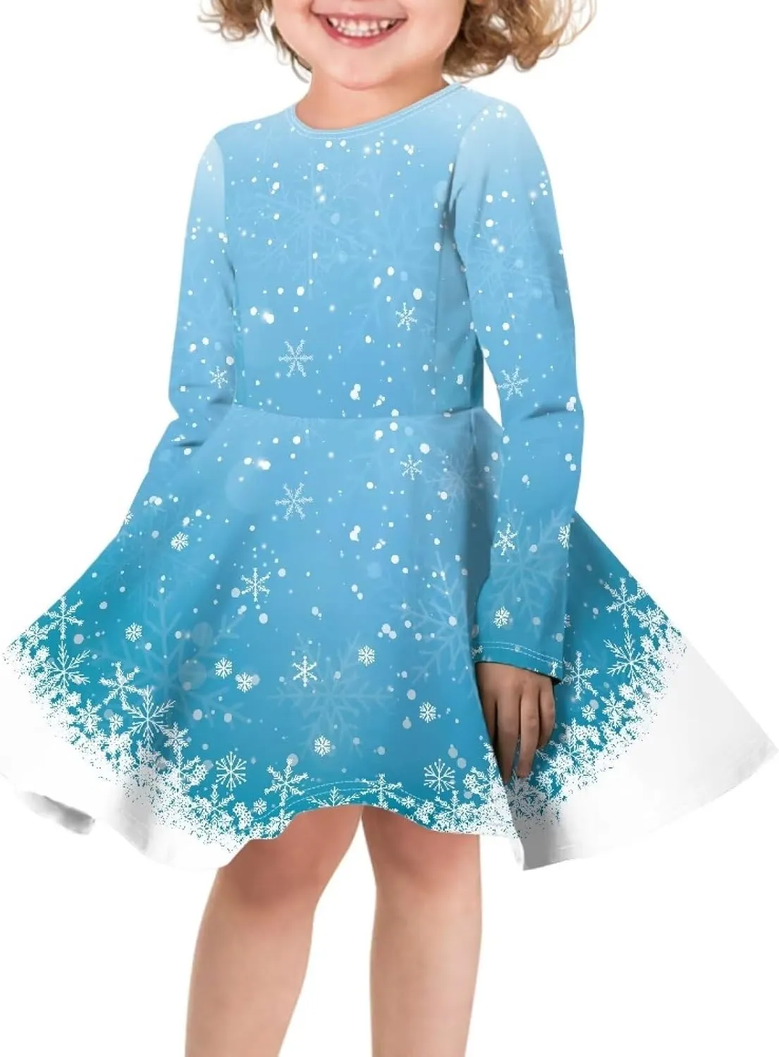 Girl Clothes Novelty Skater Dress for Kids 3-16 Years Toddler Girl Long Sleeve Dress Little Girls Fall Dresses