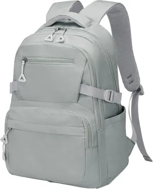 Girls Backpack, Lightweight Aesthetic Bookbag with Anti-Theft Pocket, Fit 15.6 Inch Laptop Backpack for College and Daily Use (Gray)