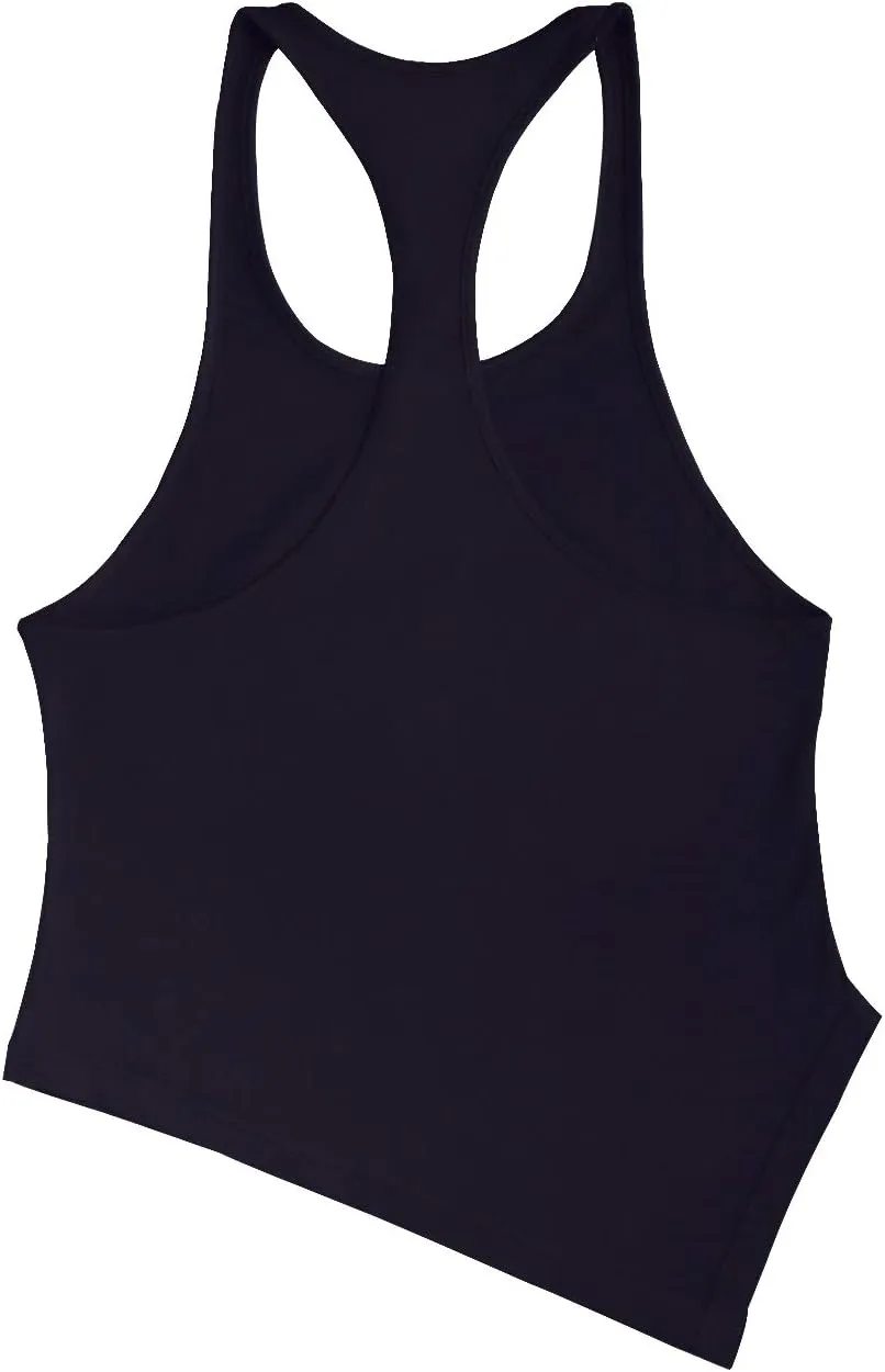 GYMAPE Mens Stringer Gym Bodybuilding Tank Tops Cotton for Workout with Arch Hem