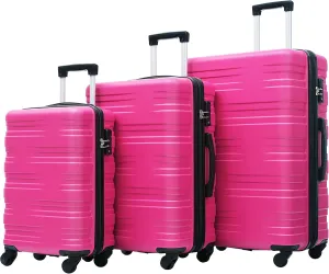 Hardshell Luggage Sets 3 Pcs Spinner Suitcase with TSA Lock Lightweight 20''24''28''