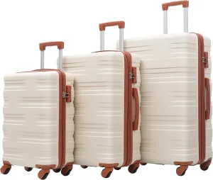 Hardshell Luggage Sets 3 Pcs Spinner Suitcase with TSA Lock Lightweight 20''24''28''