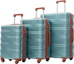 Hardshell Luggage Sets 3 Pcs Spinner Suitcase with TSA Lock Lightweight 20''24''28''