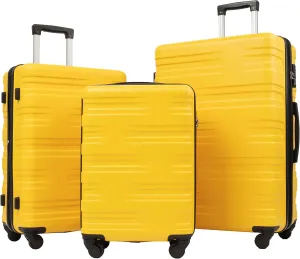Hardshell Luggage Sets 3 Pcs Spinner Suitcase with TSA Lock Lightweight 20''24''28''