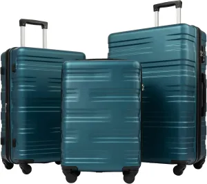 Hardshell Luggage Sets 3 Pcs Spinner Suitcase with TSA Lock Lightweight 20''24''28''